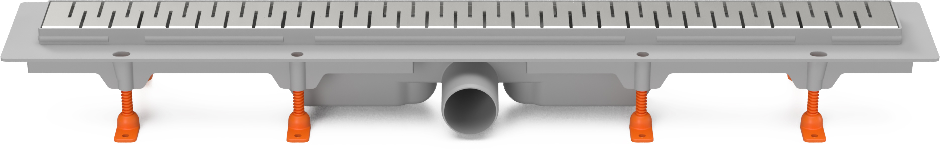 Sumidero lineal con desagüe lateral D50, 950 mm, rejilla Medium brilla