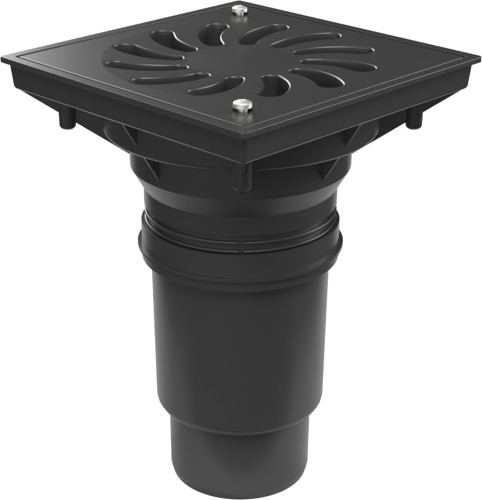 Desagüe de alcantarillado inferior D110-250 NEPTUN, rejilla de plástico SUN con cerradura