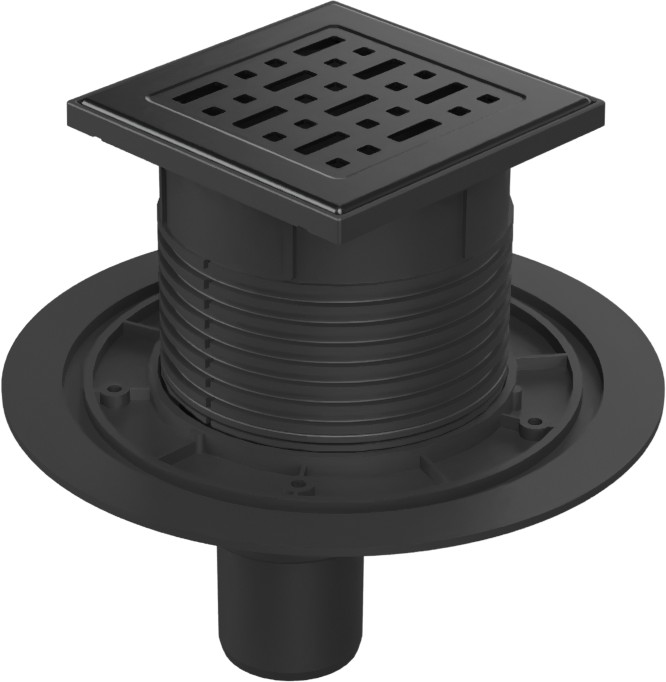 Drenaje de suelo, inferior negro D50, rejilla de acero inoxidable FACE negro