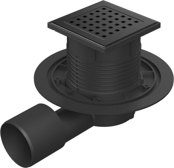 Drenaje de suelo, lateral negro D50/75 NEPTUN, rejilla de acero inoxidable GATE negro