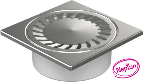 Drenaje de suelo, inferior D50/82, NEPTUN, estructura de acero inoxidable, rejilla SUN