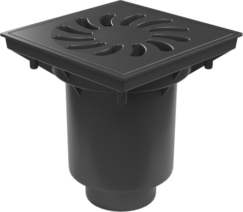 Desagüe de alcantarillado inferior D160/D110-250 válvula seca, rejilla de plástico SUN