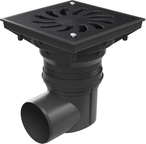 Desagüe lateral D110-250 nivel de agua, rejilla de hierro fundido SUN con cerradura