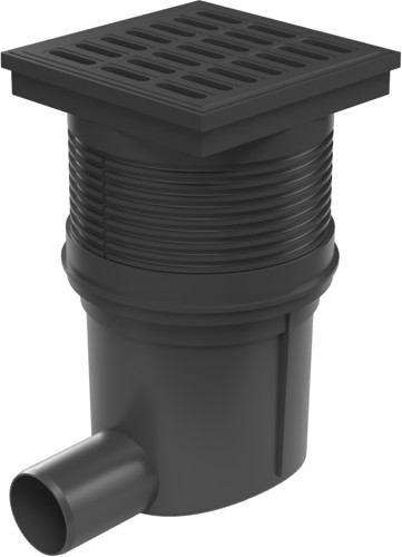 Desagüe lateral D50, nivel de agua, rejilla de plástico