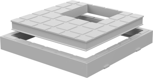 Juego de cubierta de plástico cuadrada KV110 gris, 1+1 uds