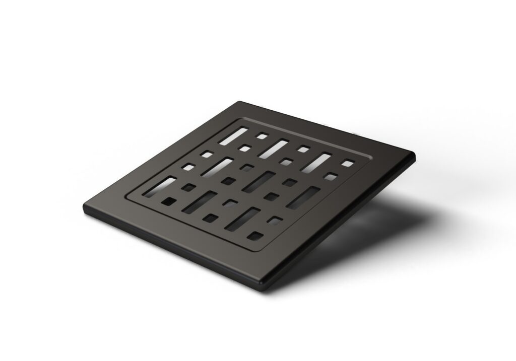 ND-Rejilla de acero inoxidable FACE negra 1,5 mm para adaptador 125x125