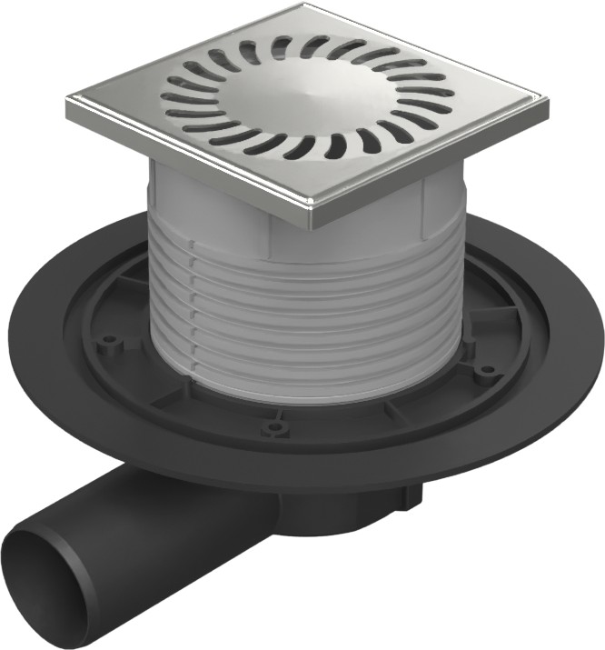 Drenaje de suelo, lateral D50, rejilla de acero inoxidable SUN 125