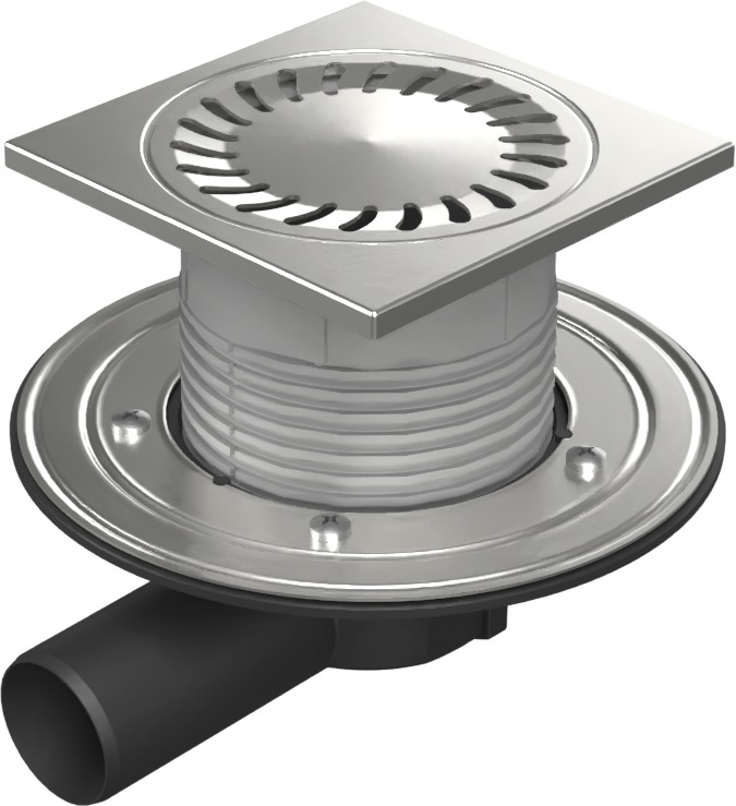Drenaje de suelo, lateral D50, ala de acero inoxidable la estructura, rejilla SUN