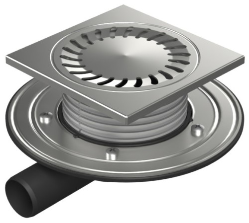 Drenaje de suelo, lateral D40, ala de acero inoxidable la estructura, rejilla SUN