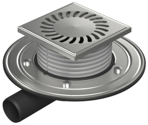 Drenaje de suelo, lateral D40, ala de acero inoxidable la estructura, rejilla SUN