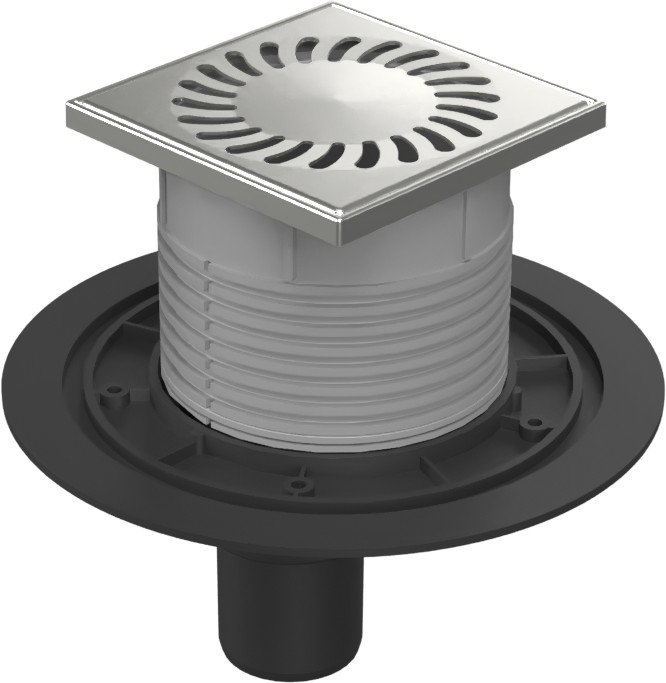 Drenaje de suelo, inferior D50, estructura de acero inoxidable, rejilla SUN 125