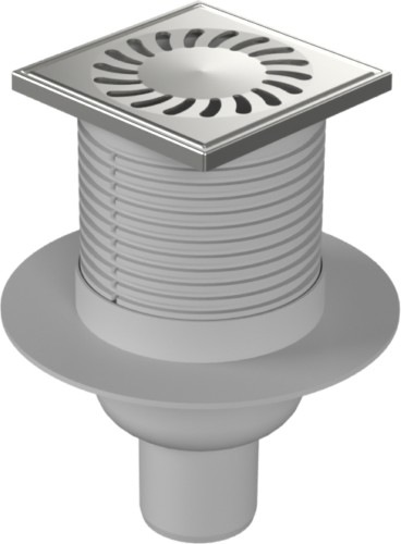 Drenaje de suelo, inferior D50, collar, estructura de acero inoxidable, rejilla SUN 100