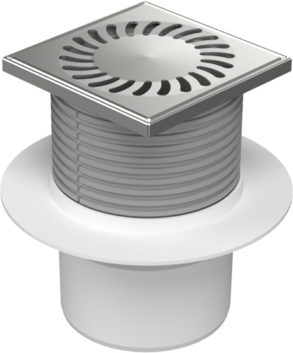 Drenaje de suelo, inferior D110, collar, estructura de acero inoxidable, rejilla SUN 125