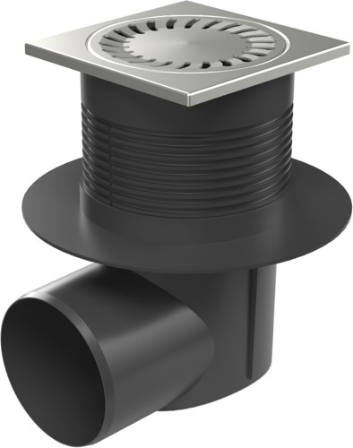 Desagüe lateral D110, nivel de agua, collar, rejilla de acero inoxidable