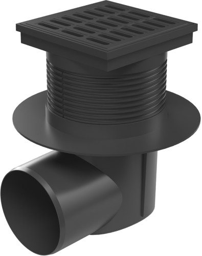 Desagüe lateral D110, NEPTUN, collar, rejilla de plástico