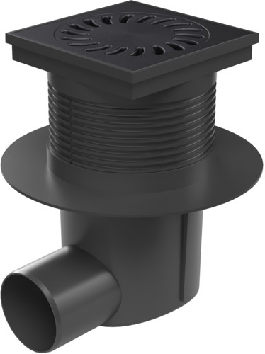 Desagüe lateral D75, nivel de agua, collar, rejilla de hierro fundido