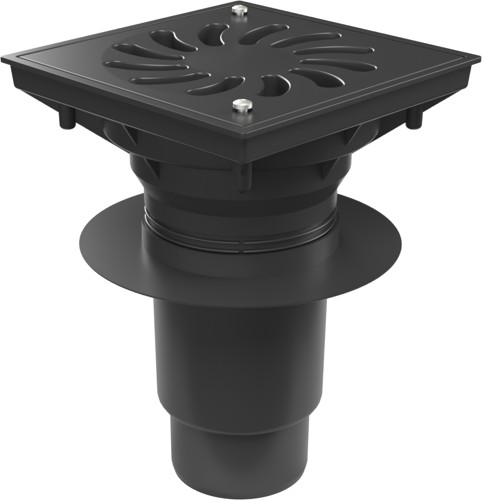 Desagüe de alcantarillado inferior D110-250 válvula seca, collar, rejilla de plástico SUN con cerradura