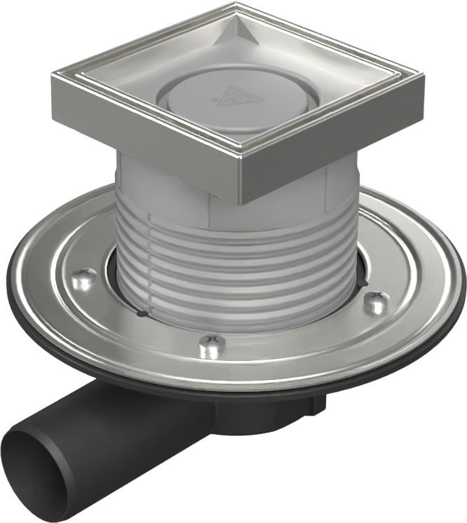 Drenaje de suelo, lateral D50, ala de acero inoxidable la estructura, rejilla CERAMICS 125