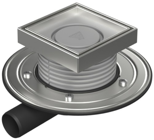 Drenaje de suelo, lateral D40, ala de acero inoxidable la estructura, rejilla CERAMICS 125