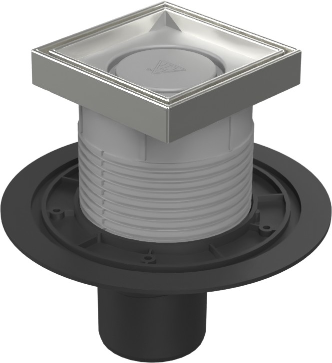 Drenaje de suelo, inferior D75, estructura de acero inoxidable, rejilla CERAMICS 125