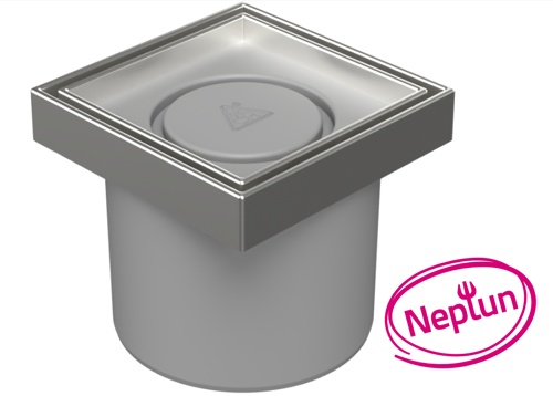 Drenaje de suelo, directo D110 NEPTUN, estructura de acero inoxidable, rejilla CERAMICS 125