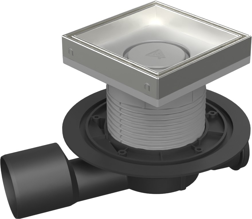 Drenaje de suelo, lateral continuo D50/75 NEPTUN, estructura de acero inoxidable, rejilla CERAMICS 150