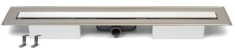 Sumidero lineal de acero inoxidable, 700 mm, sifón lateral D40