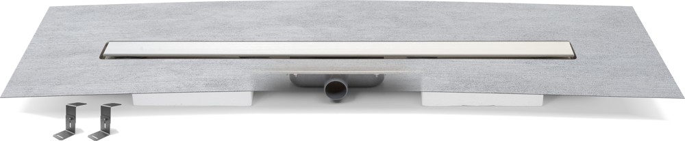 Sumidero lineal de acero inoxidable, 900 mm, sifón lateral D40 y aislamiento