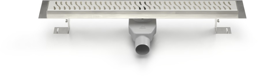 Sumidero lineal de acero inoxidable con sifón giratorio, 1050 mm, rejilla Harmony brilla