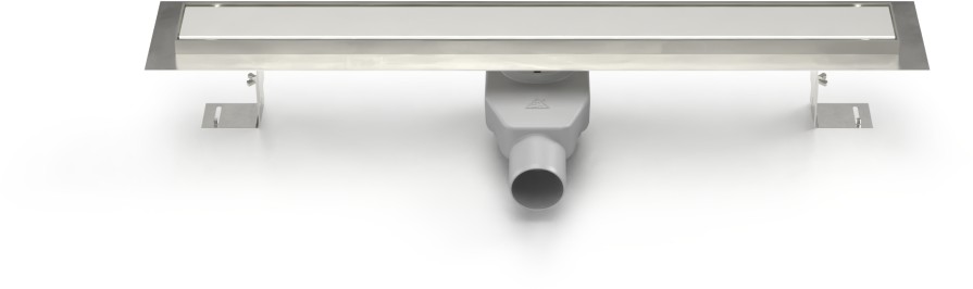 Sumidero lineal de acero inoxidable con sifón giratorio, 950 mm, rejilla Klasik brilla