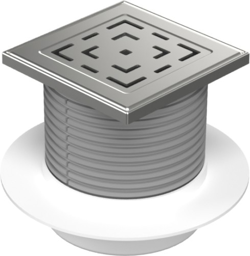 Drenaje de suelo, inferior D50, collar, estructura de acero inoxidable, rejilla LABYRINTH 125