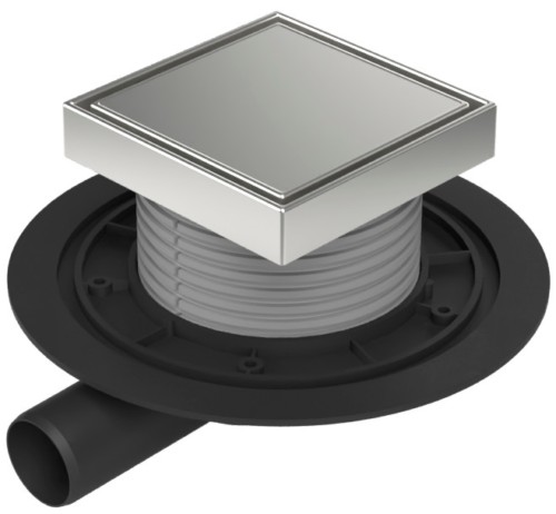 Drenaje de suelo, lateral D40, estructura de acero inoxidable, rejilla STEEL 125