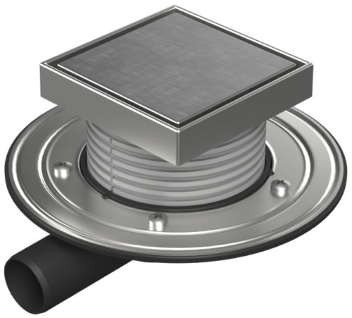 Drenaje de suelo, lateral D40, ala de acero inoxidable la estructura, rejilla STEEL 125