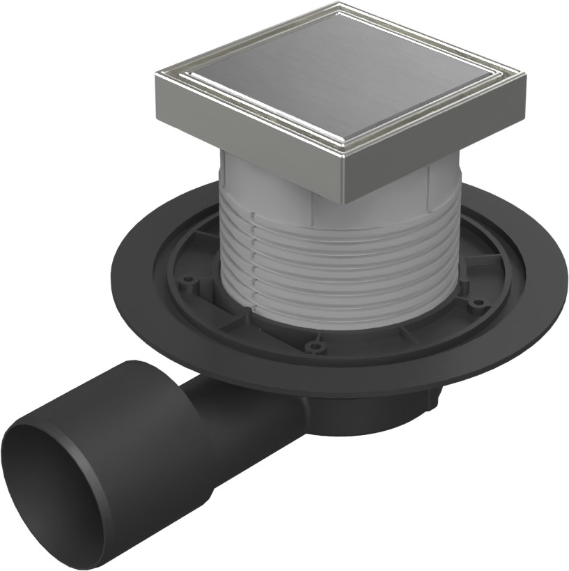 Drenaje de suelo, lateral D50/75 NEPTUN, estructura de acero inoxidable, rejilla STEEL 125