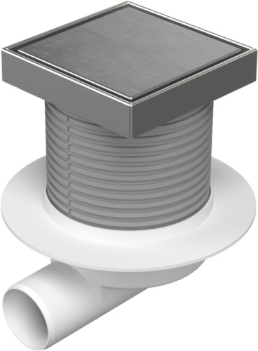 Drenaje de suelo, lateral D50, collar, estructura de acero inoxidable, rejilla STEEL 125