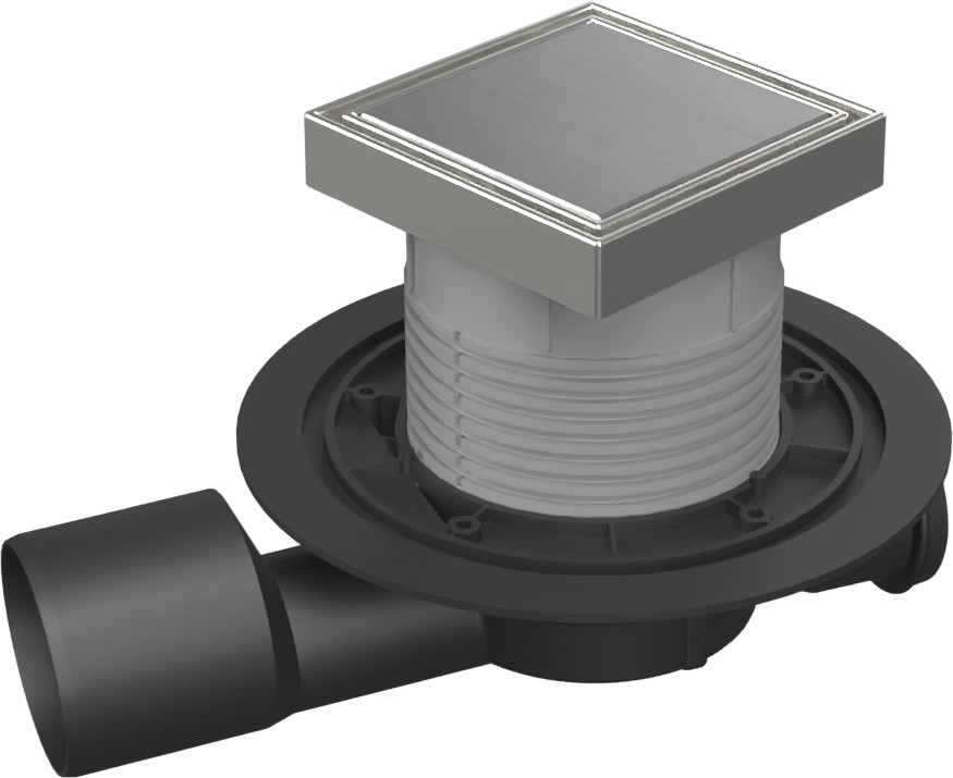 Drenaje de suelo, lateral continuo D50/75 NEPTUN, estructura de acero inoxidable, rejilla STEEL 125