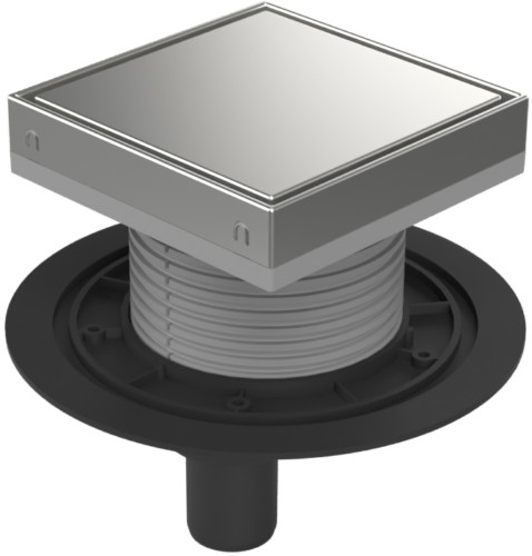 Drenaje de suelo, inferior D40, estructura de acero inoxidable, rejilla STEEL 150