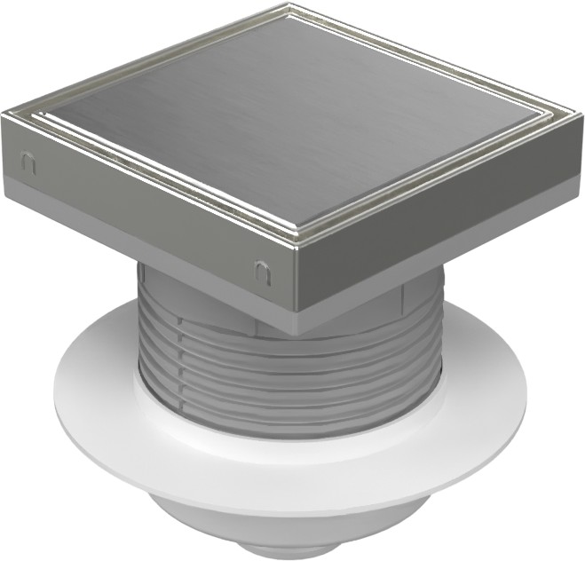 Drenaje de suelo, inferior D50, NEPTUN, collar, estructura de acero inoxidable, rejilla STEEL 150