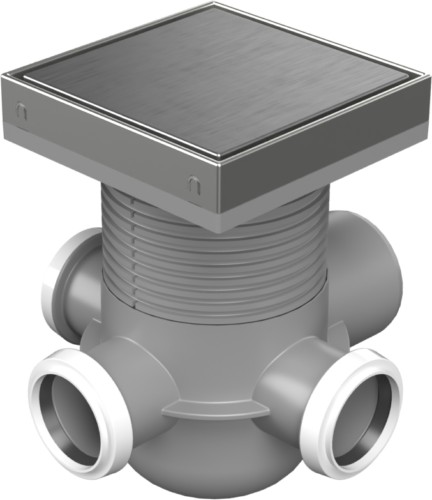 Drenaje de suelo, lateral D50/75 MULTI, estructura de acero inoxidable, rejilla STEEL 150