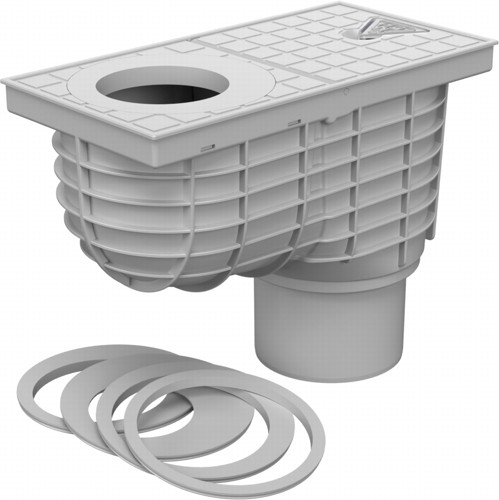 Trampa de sedimentos de tejado inferior D110, gris