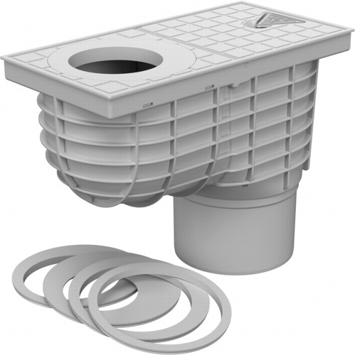 Trampa de sedimentos de tejado inferior D125, gris