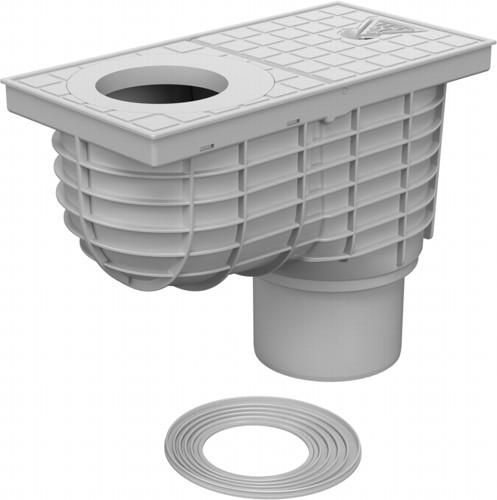 Trampa de sedimentos de tejado inferior D110, Standard gris