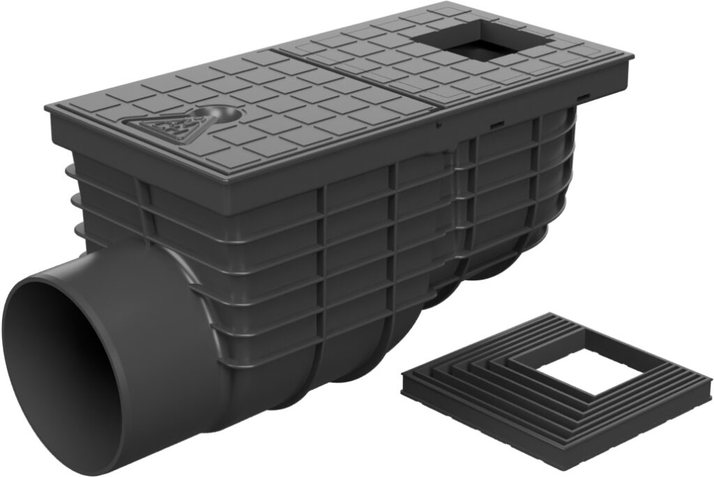 Trampa de sedimentos de tejado lateral D110, tapa cuadrada