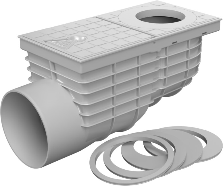 Trampa de sedimentos de tejado lateral D125, gris