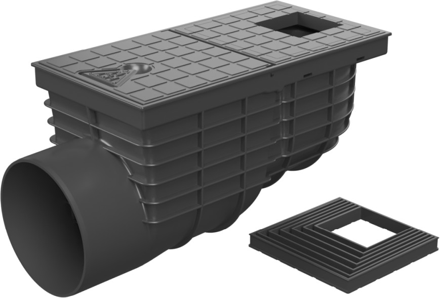 Trampa de sedimentos de tejado lateral D125, tapa cuadrada