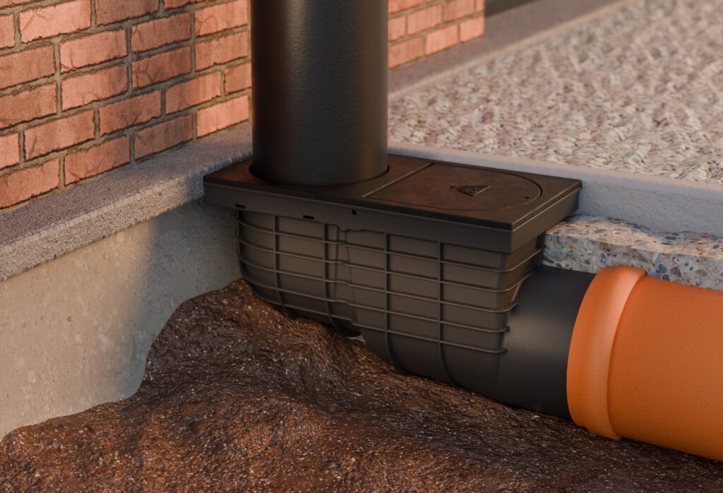 Trampa de sedimentos de tejados con salida lateral D125