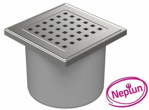Drenaje de suelo, directo D110 NEPTUN, estructura de acero inoxidable, rejilla GATE 5 mm
