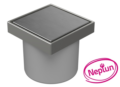 Drenaje de suelo, directo D110 NEPTUN, estructura de acero inoxidable, rejilla STEEL 125