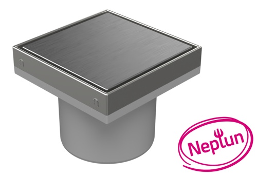 Drenaje de suelo, directo D110 NEPTUN, estructura de acero inoxidable, rejilla STEEL 150
